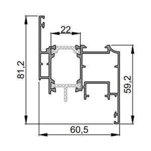 CERCEVEA PE DREPT CU CANAL FERONERIE PVC ALTEST